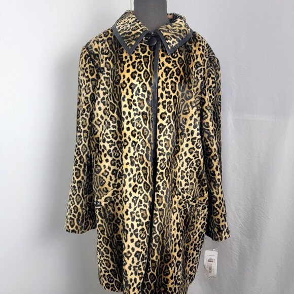 Nygard Collection Women's Leopard Print Jacket Coat NEW Size 24 W 24W Lined $159 - Picture 1 of 8